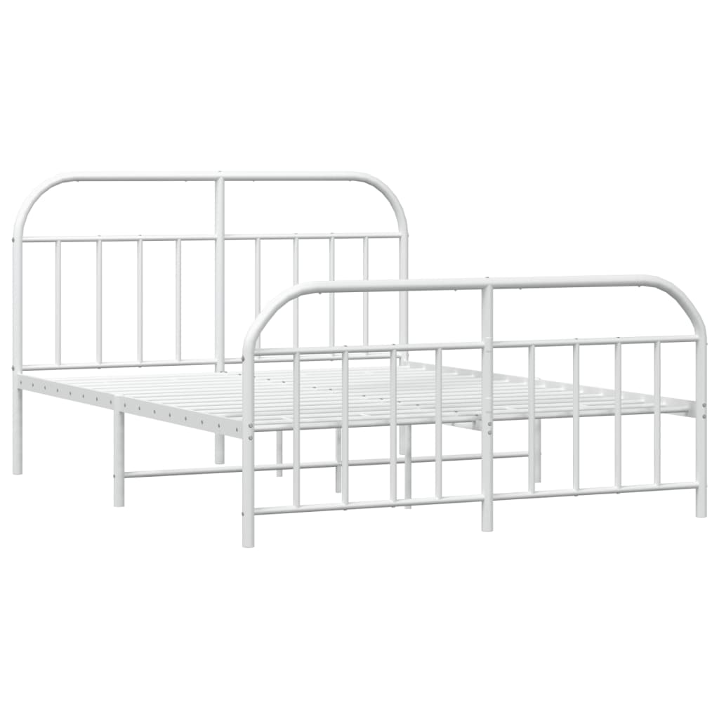 vidaXL Estructura cama sin colchón con estribo metal blanco 140x200 cm