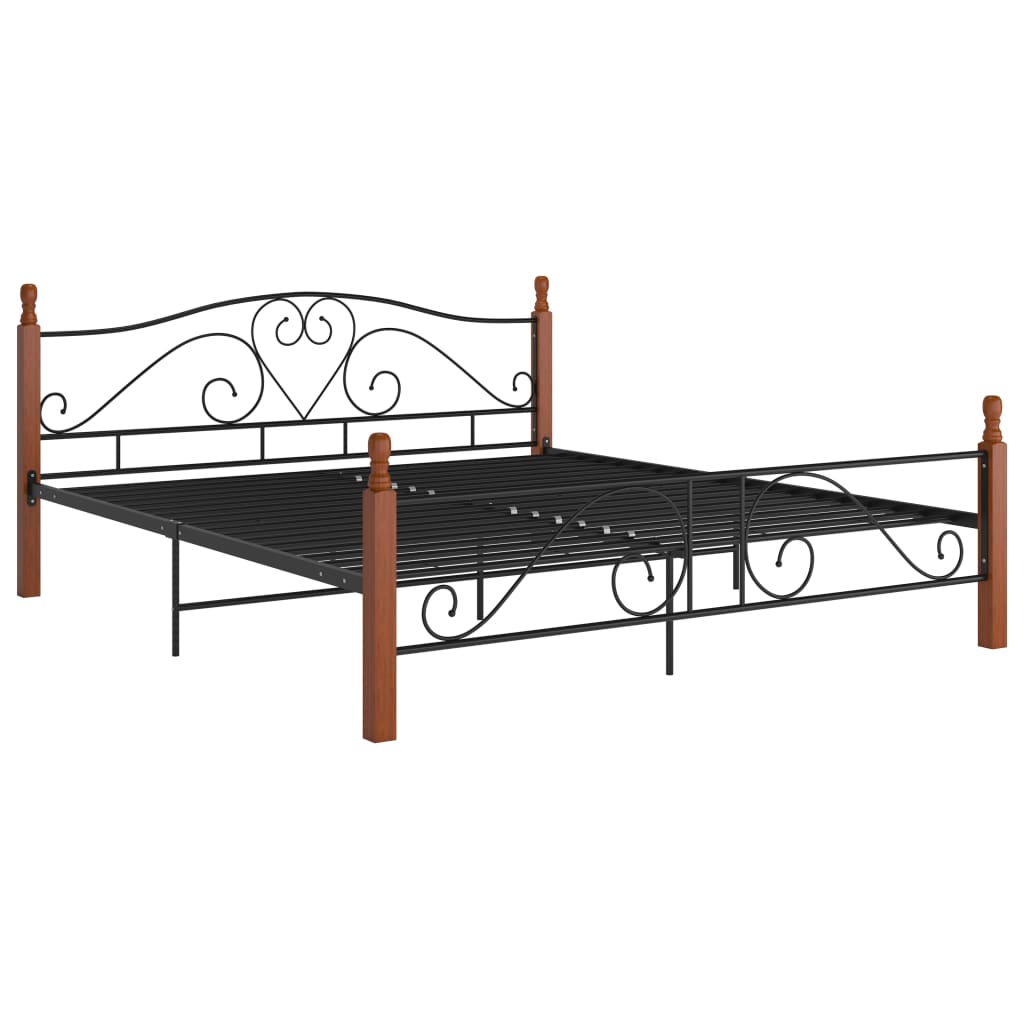 vidaXL Estructura de cama sin colchón metal negro 180x200 cm