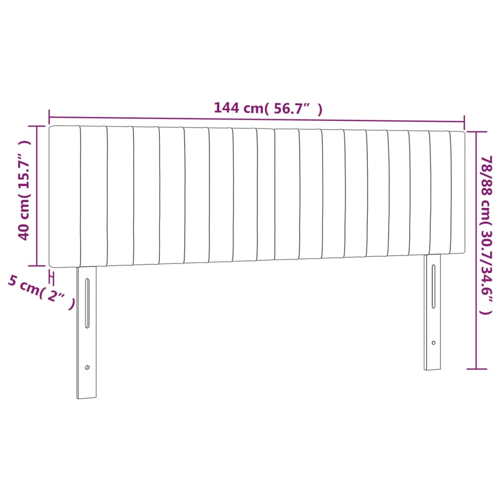 vidaXL Cabecero con LED de tela gris taupe 144x5x78/88 cm