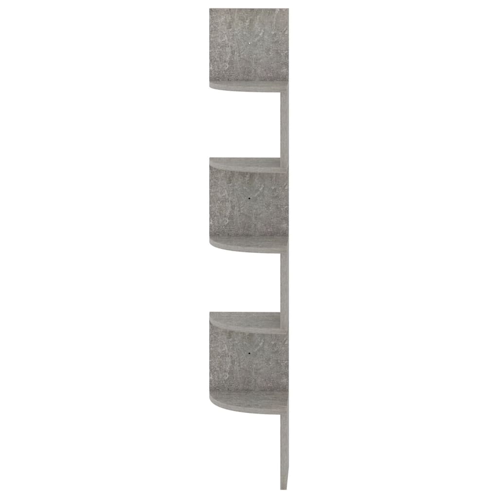 vidaXL Estante de esquina de pared madera de ingeniería gris hormigón