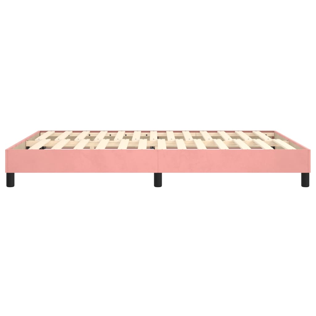 vidaXL Estructura de cama de terciopelo rosa 140x200 cm