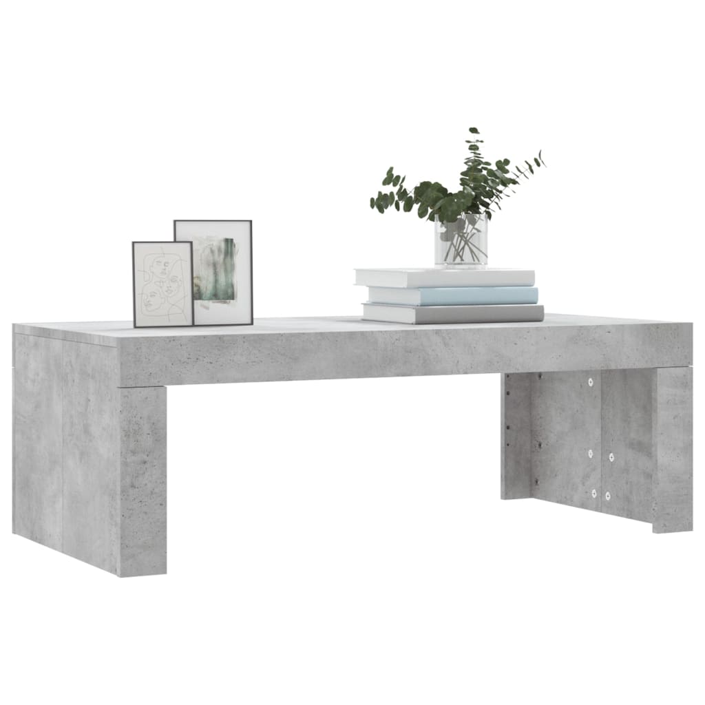 vidaXL Mesa de centro madera de ingeniería gris hormigón 102x50x36 cm