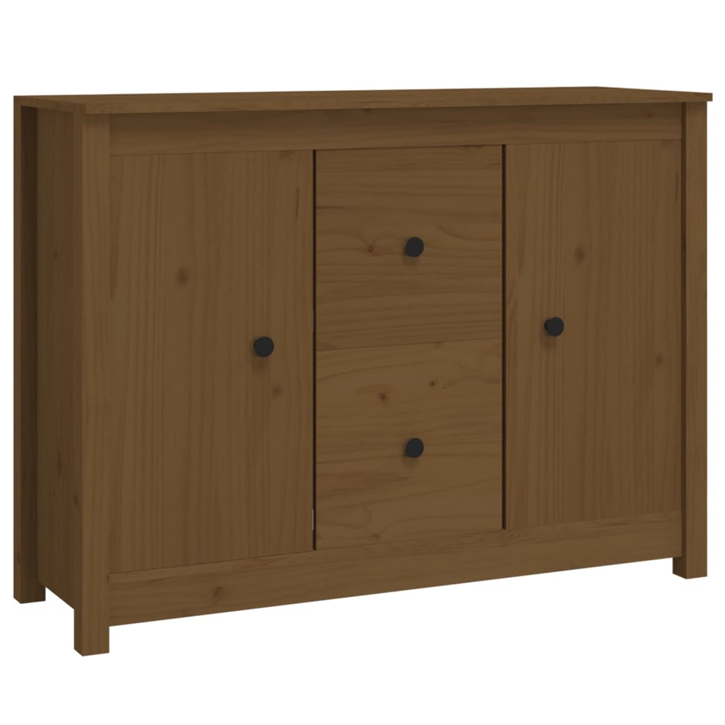 vidaXL Aparador de madera maciza de pino marrón miel 100x35x74 cm