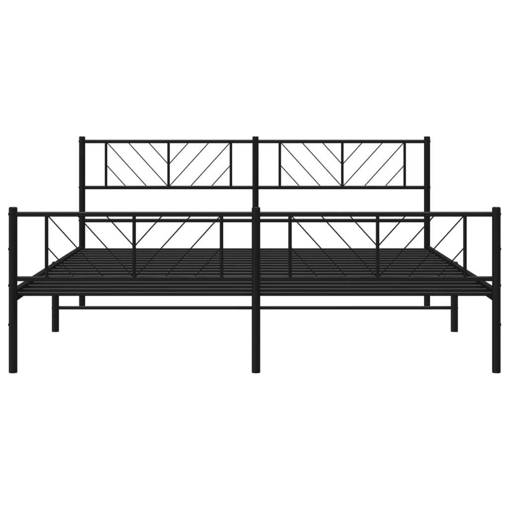 vidaXL Estructura cama sin colchón con estribo metal negro 193x203 cm