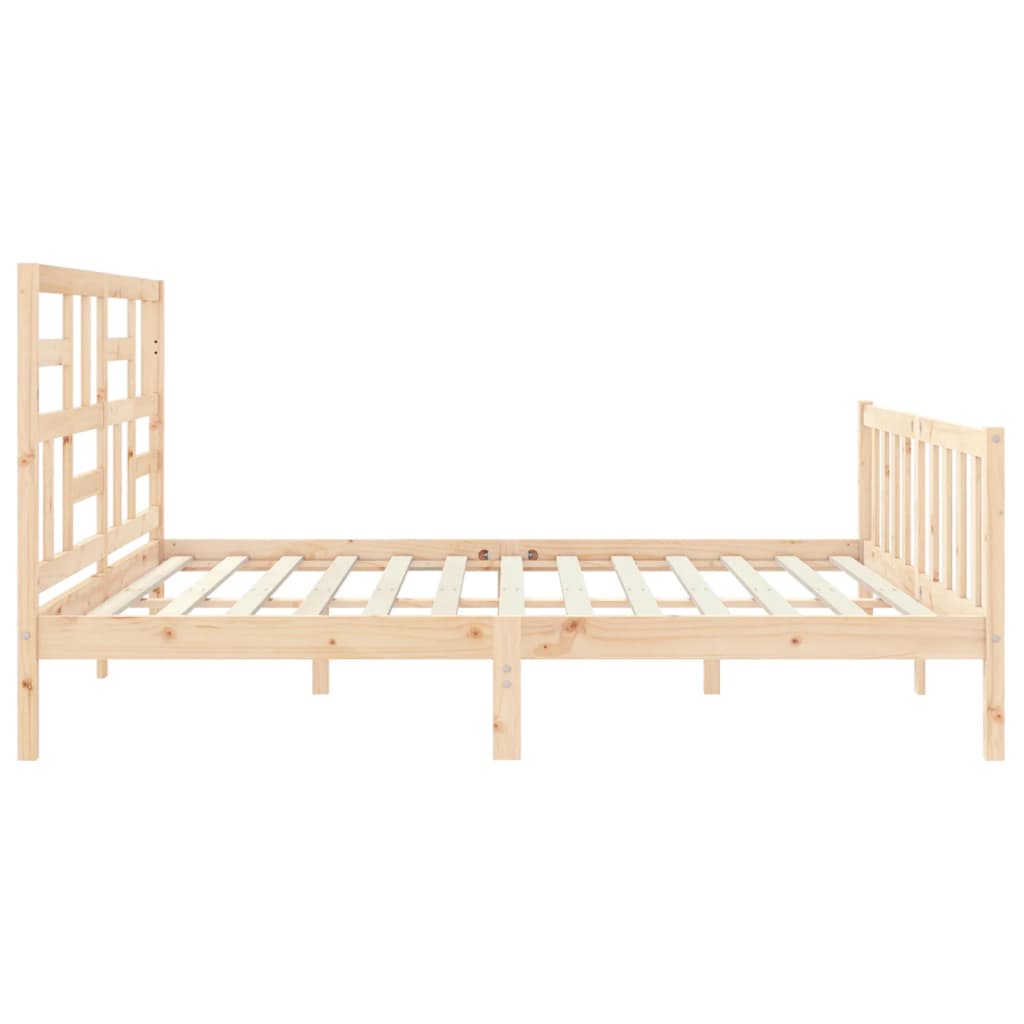 vidaXL Estructura de cama de matrimonio con cabecero madera maciza