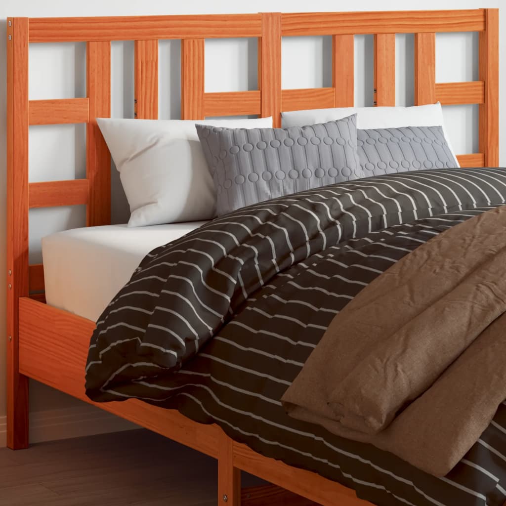 vidaXL Cabecero de cama madera maciza de pino marrón cera 150 cm