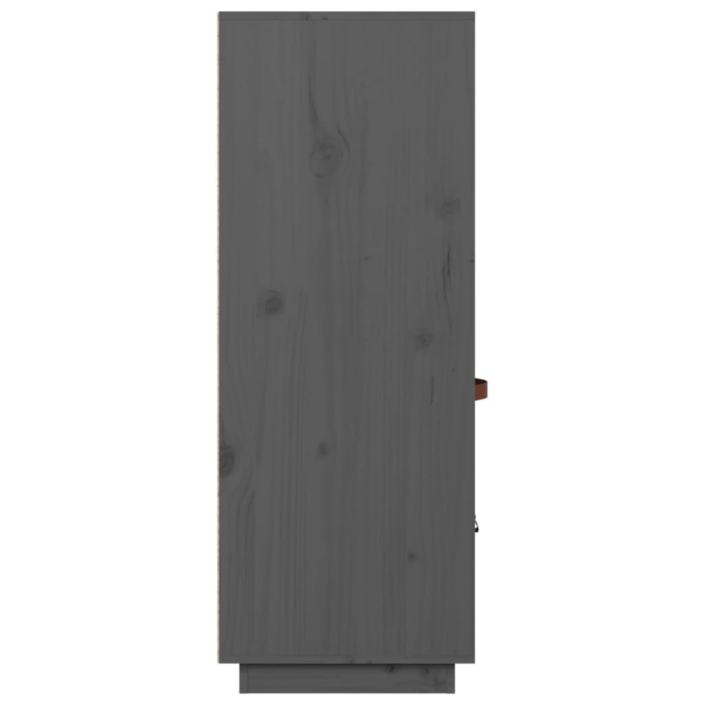 vidaXL Aparador de madera maciza de pino gris 67x40x108,5 cm