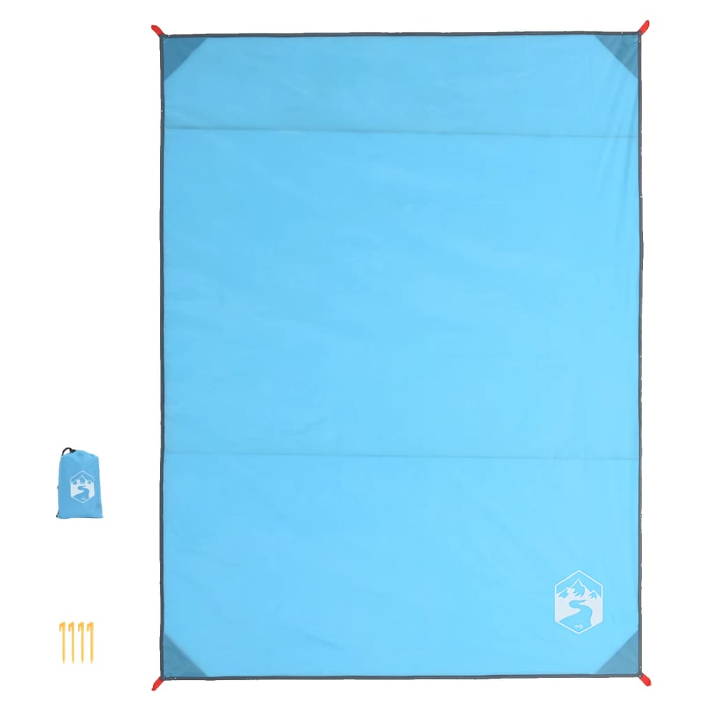 vidaXL Manta de picnic con piquetas azul 205x155 cm