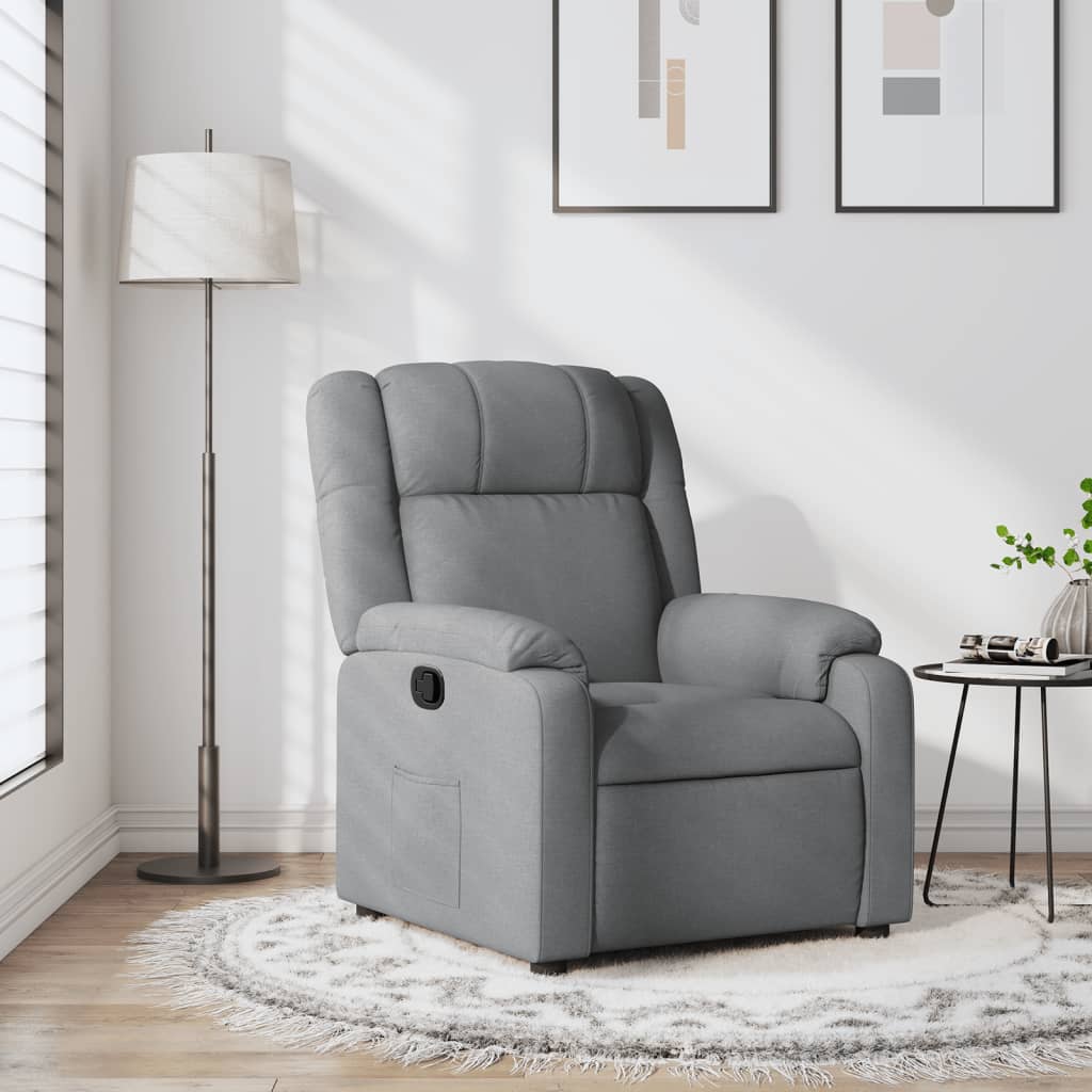 vidaXL Sillón reclinable de tela gris claro