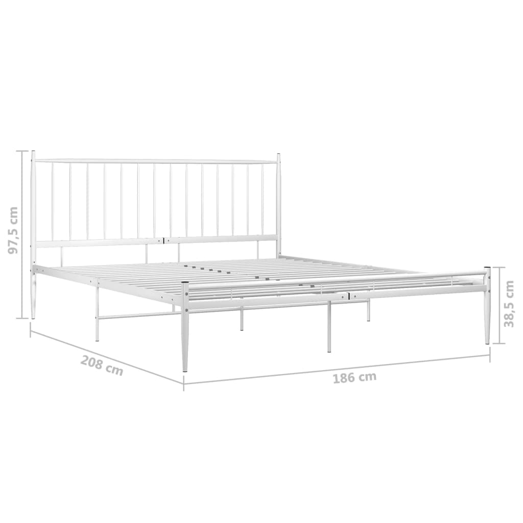 vidaXL Estructura de cama sin colchón metal blanco 180x200 cm