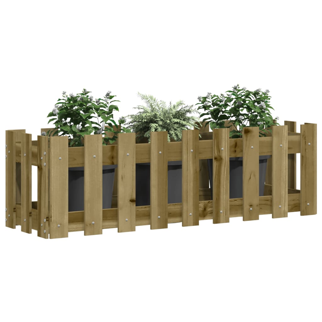 vidaXL Arriate elevado jardín valla madera impregnada pino 100x30x30cm