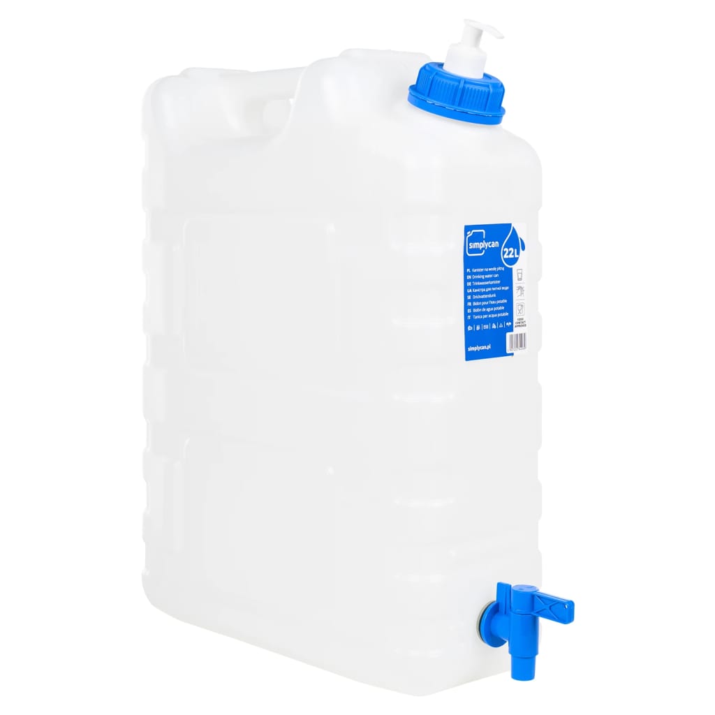 vidaXL Garrafa de agua con grifo y dispensador de jabón plástico 20 l