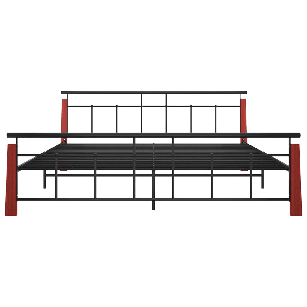 vidaXL Estructura de cama sin colchón metal madera de roble 200x200 cm