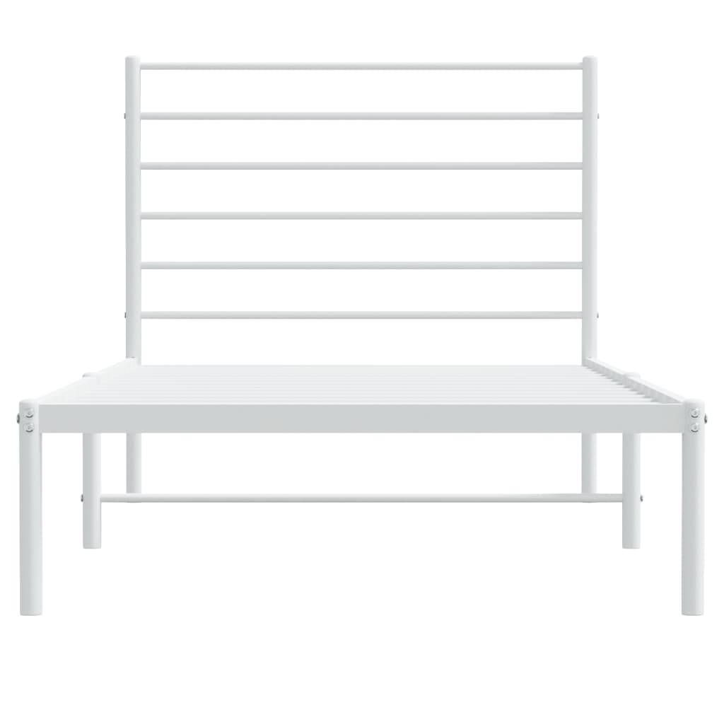 vidaXL Estructura cama sin colchón con cabecero metal blanco 90x200 cm