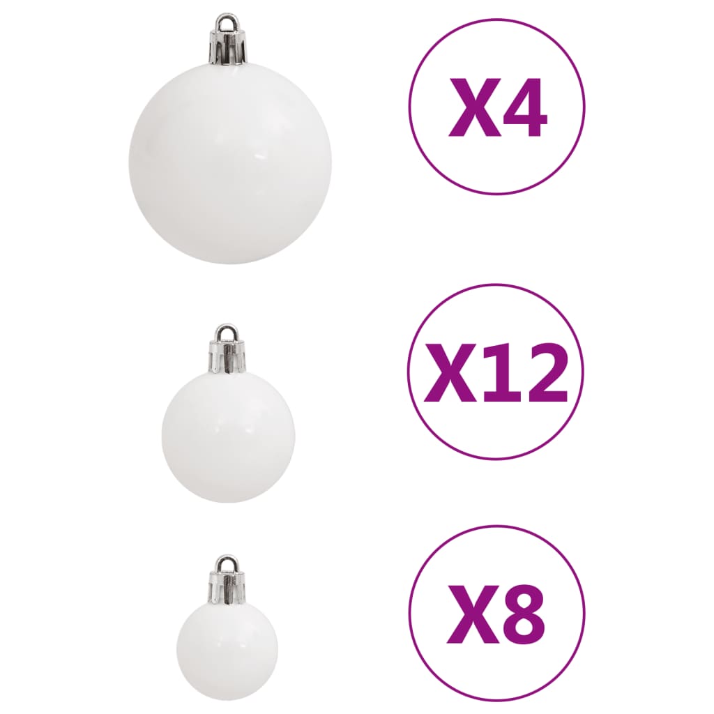 vidaXL Juego de bolas de Navidad 111 pzas poliestireno blanco