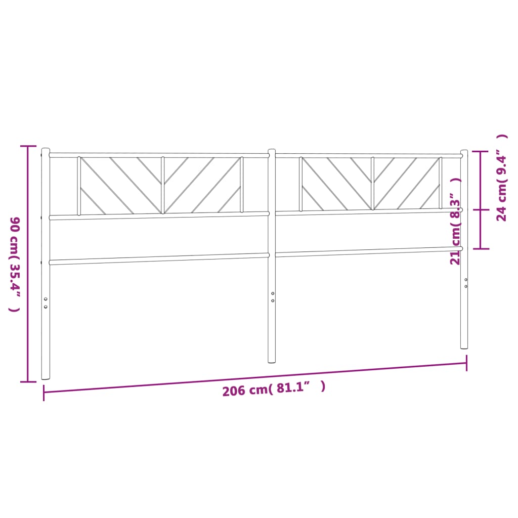 vidaXL Cabecero de metal blanco 200 cm