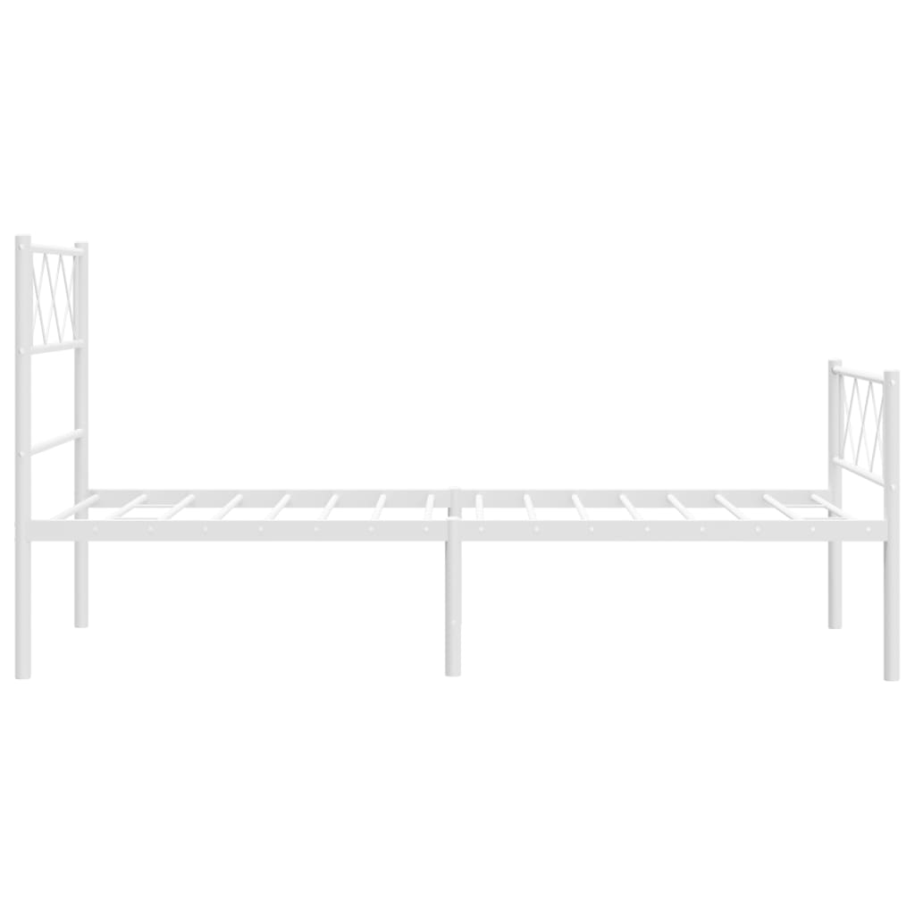 vidaXL Estructura cama sin colchón con estribo metal blanco 90x190 cm