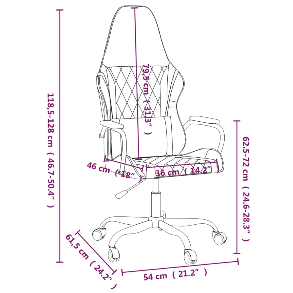 vidaXL Silla gaming cuero sintético negro y gris