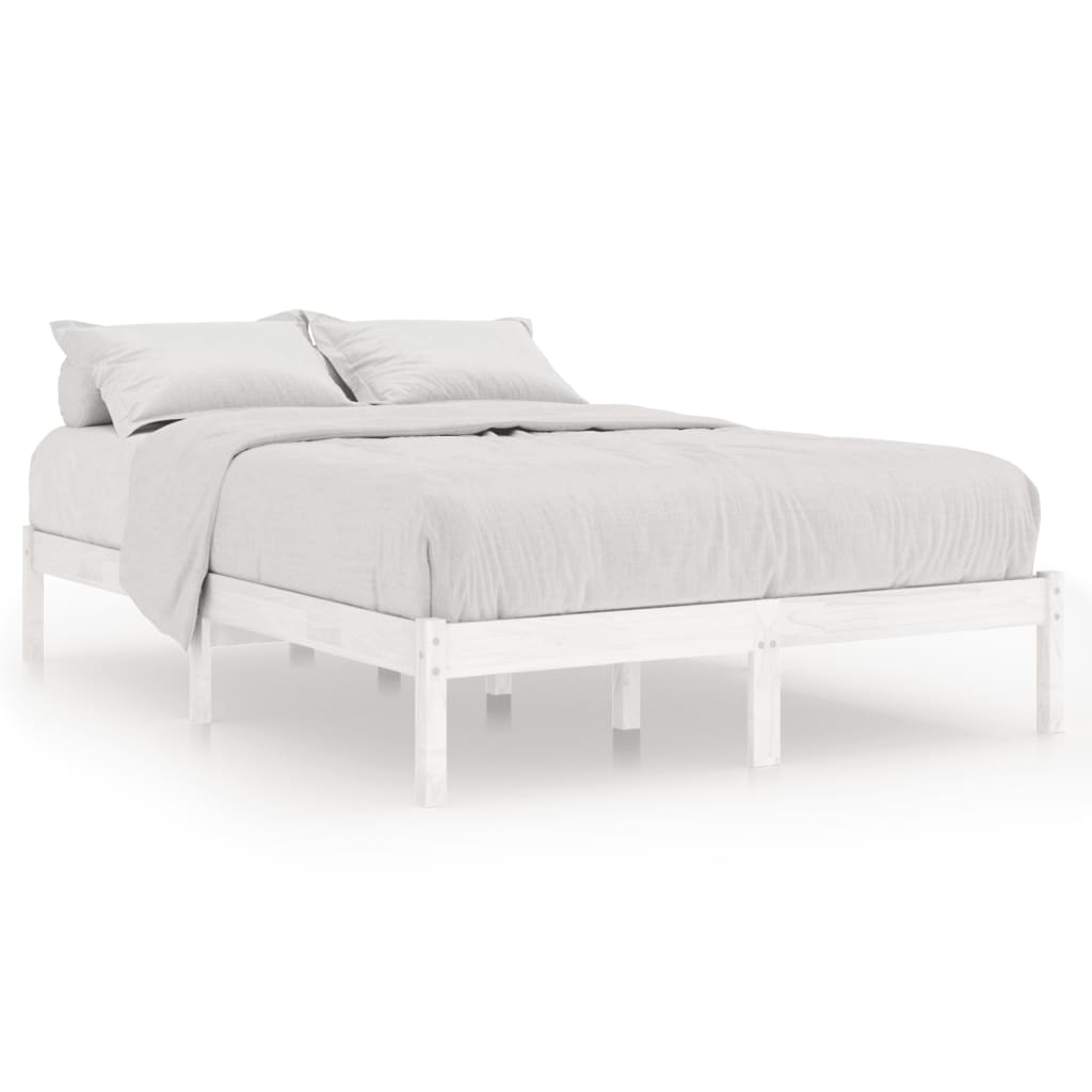 vidaXL Estructura de cama madera maciza blanca King Size 150x200 cm