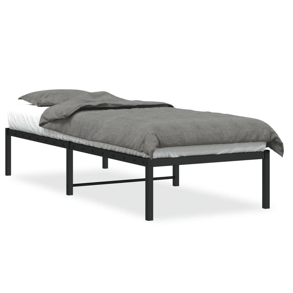 vidaXL Estructura de cama metal negro 75x190 cm