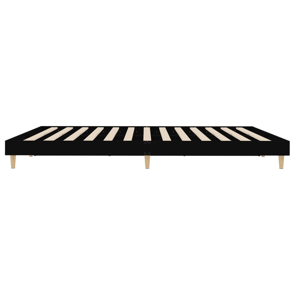 vidaXL Estructura de cama madera de ingeniería negra 150x200 cm