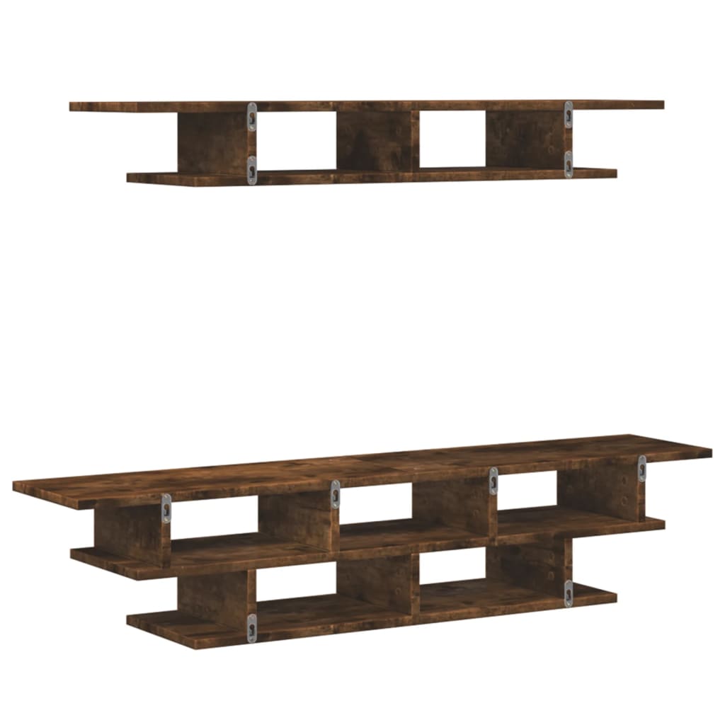 vidaXL Muebles de TV de pared madera de ingeniería marrón roble