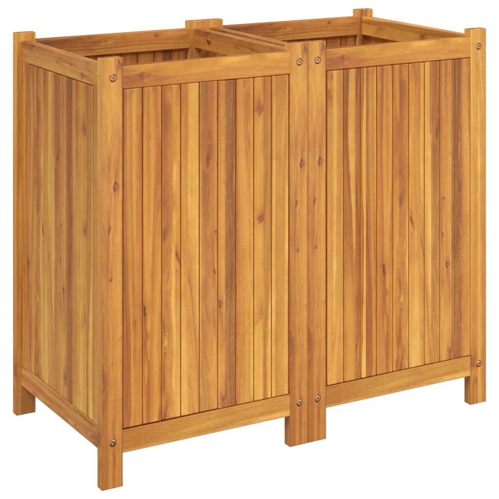 vidaXL Jardinera con forro madera maciza de acacia 84x42x75 cm