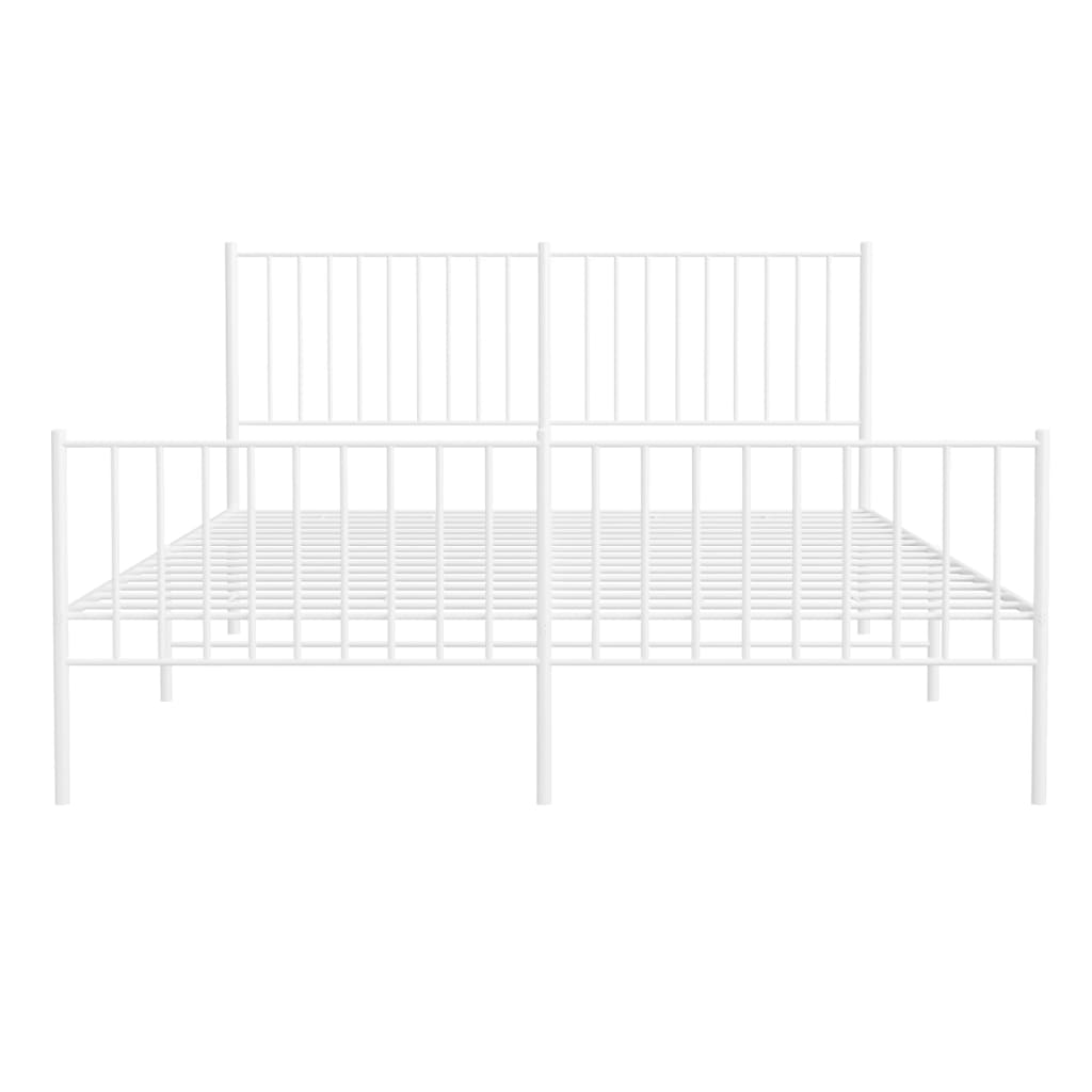 vidaXL Estructura cama sin colchón con estribo metal blanco 150x200 cm