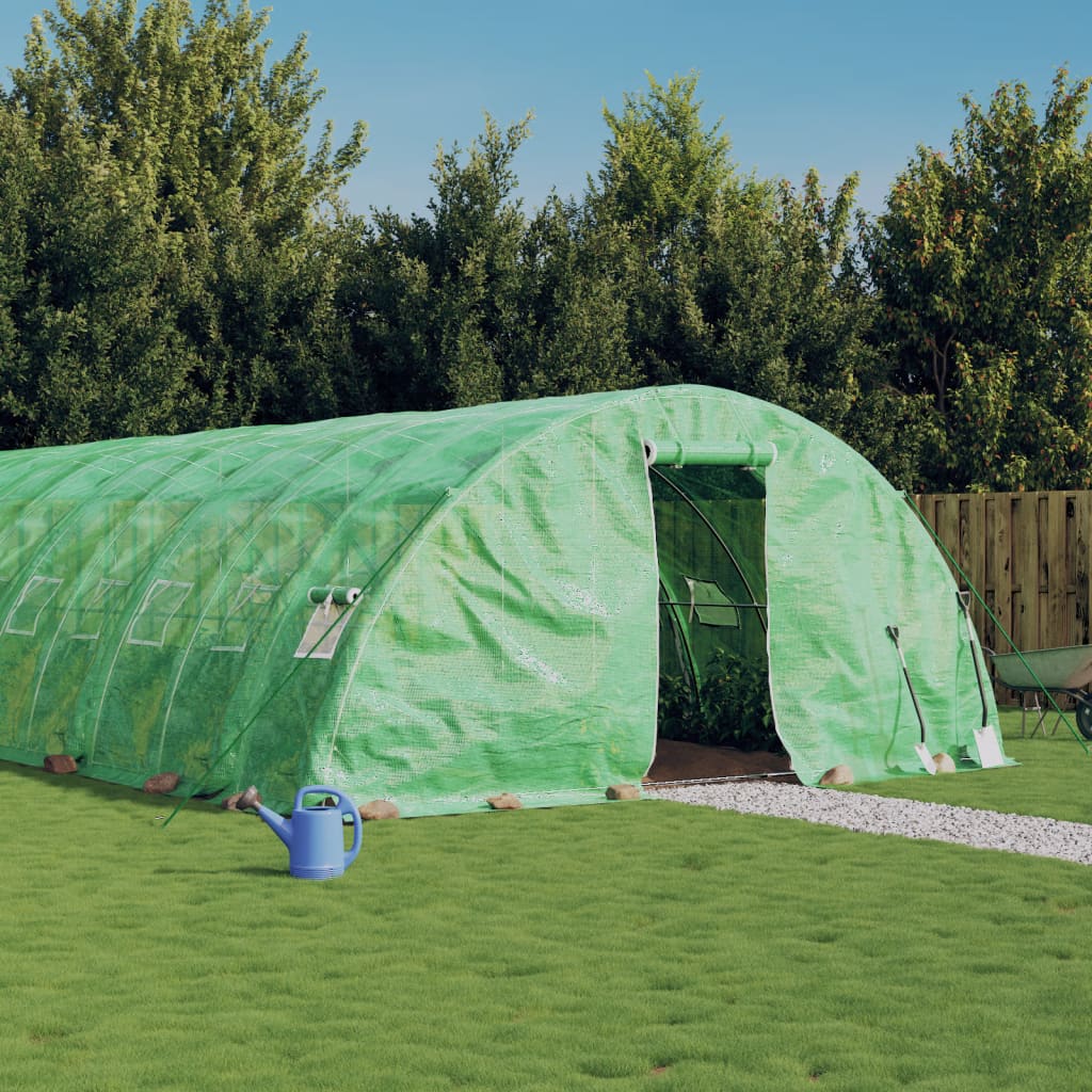 vidaXL Invernadero con estructura de acero verde 50 m² 10x5x2,3 m