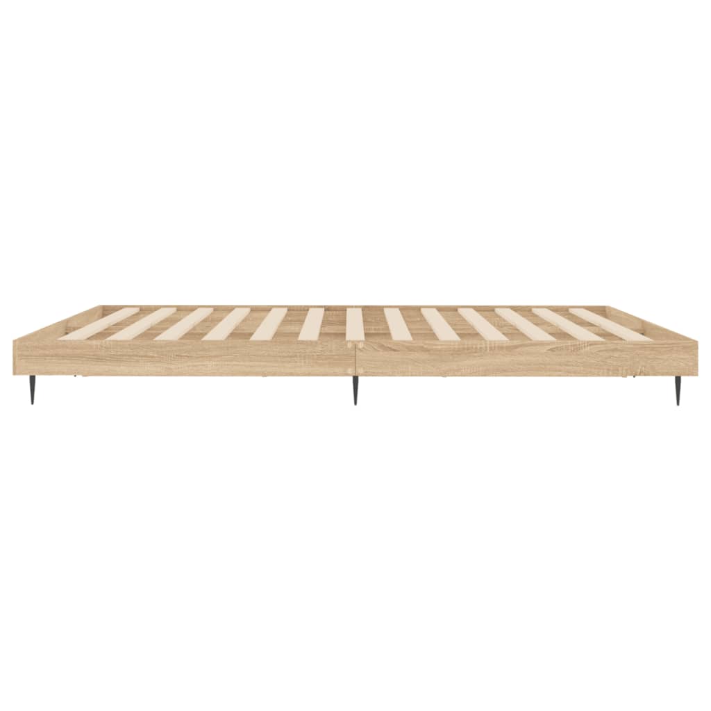 vidaXL Estructura de cama madera de ingeniería roble Sonoma 200x200 cm