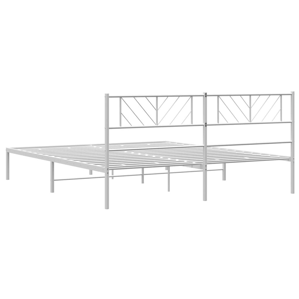 vidaXL Estructura cama sin colchón con cabecero metal blanco 183x213cm