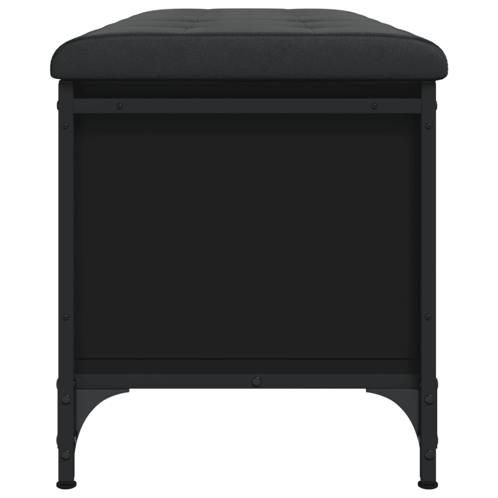 vidaXL Banco con almacenaje madera de ingeniería negro 102x42x45 cm