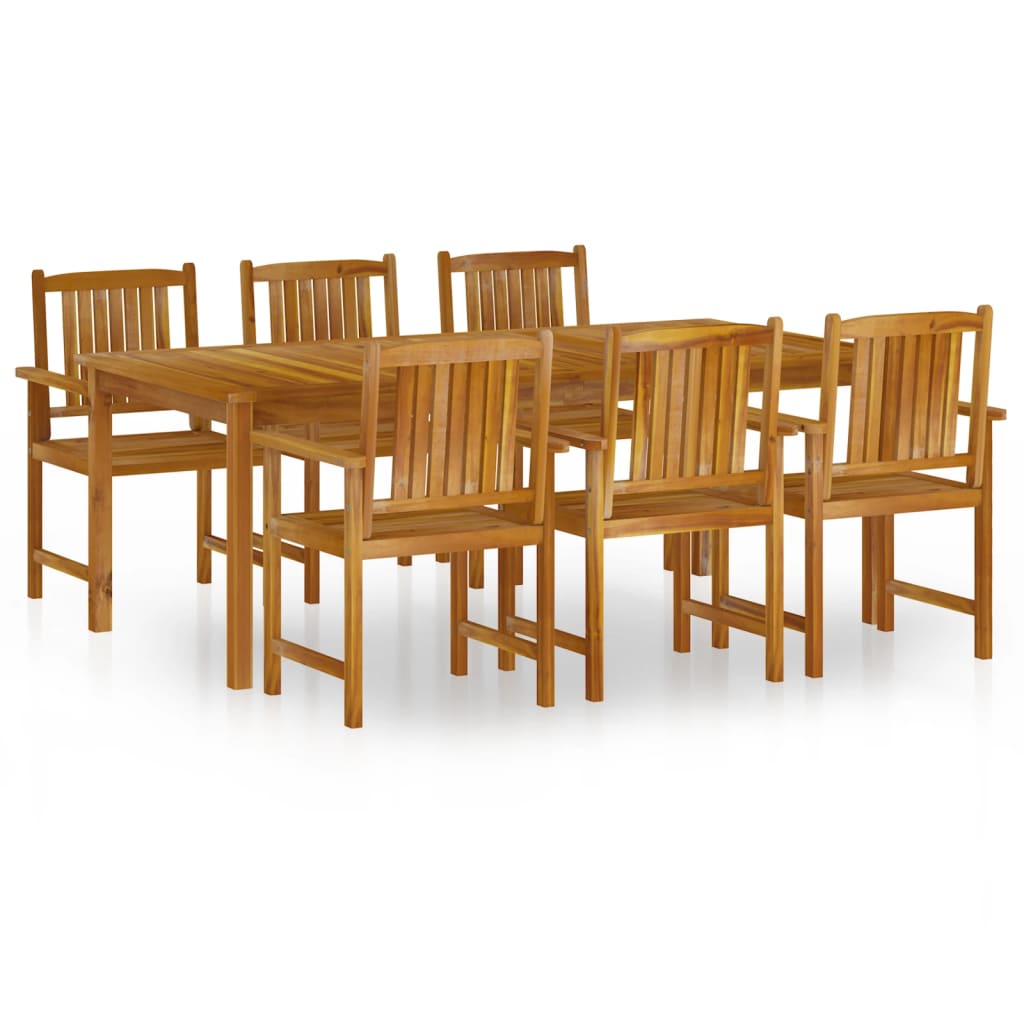 vidaXL Juego de comedor de jardín 7 piezas madera maciza de acacia