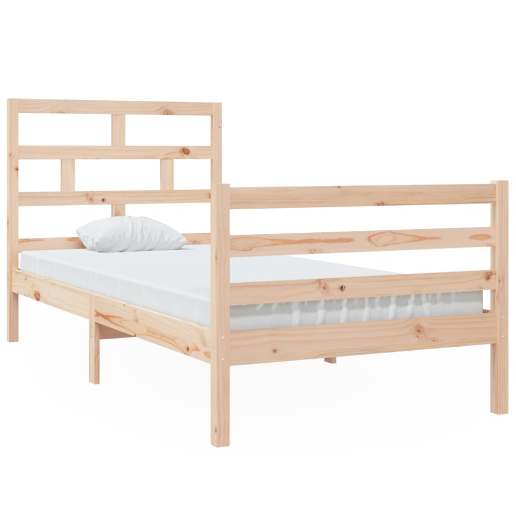 vidaXL Estructura de cama madera maciza 90x200 cm