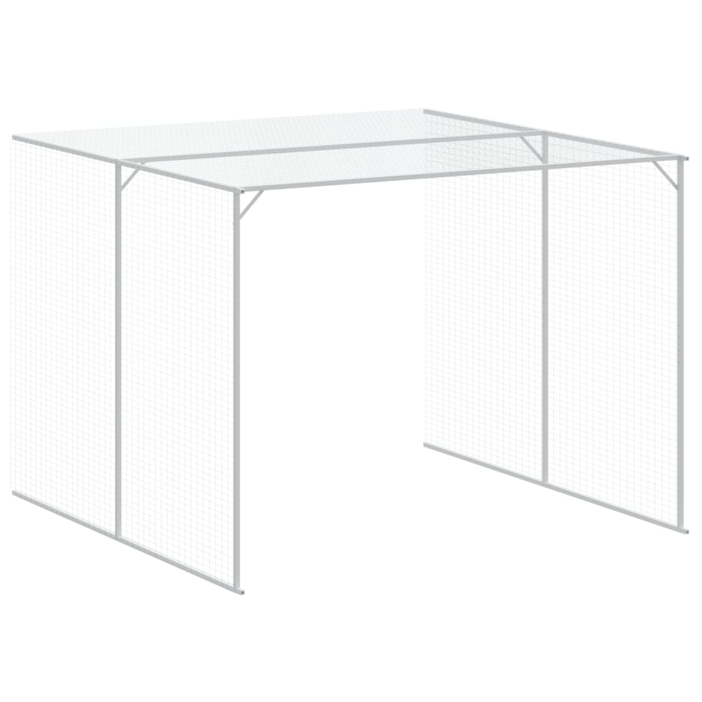 vidaXL Caseta perro corral acero galvanizado gris claro 214x1273x181cm