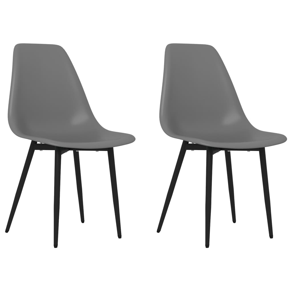 vidaXL Sillas de comedor 2 unidades gris PP