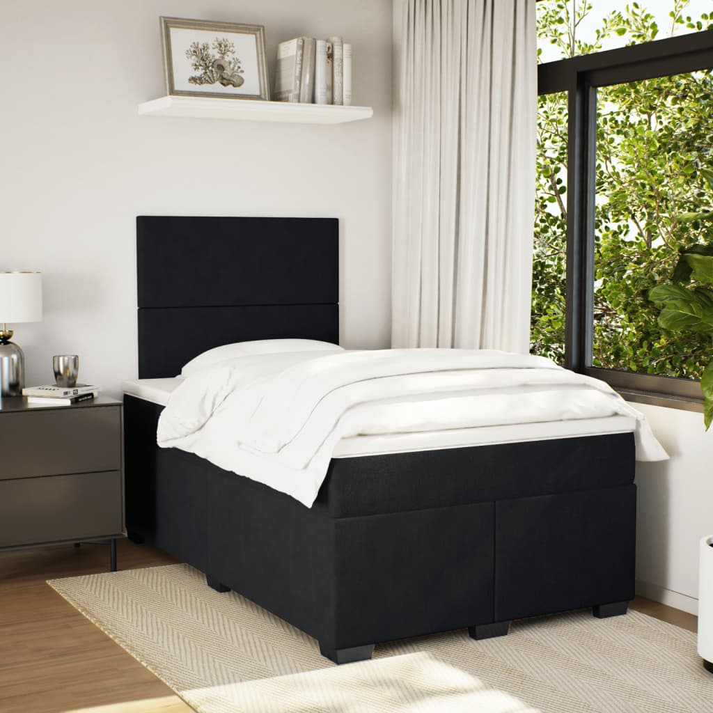 vidaXL Cama box spring con colchón terciopelo negro 120x190 cm