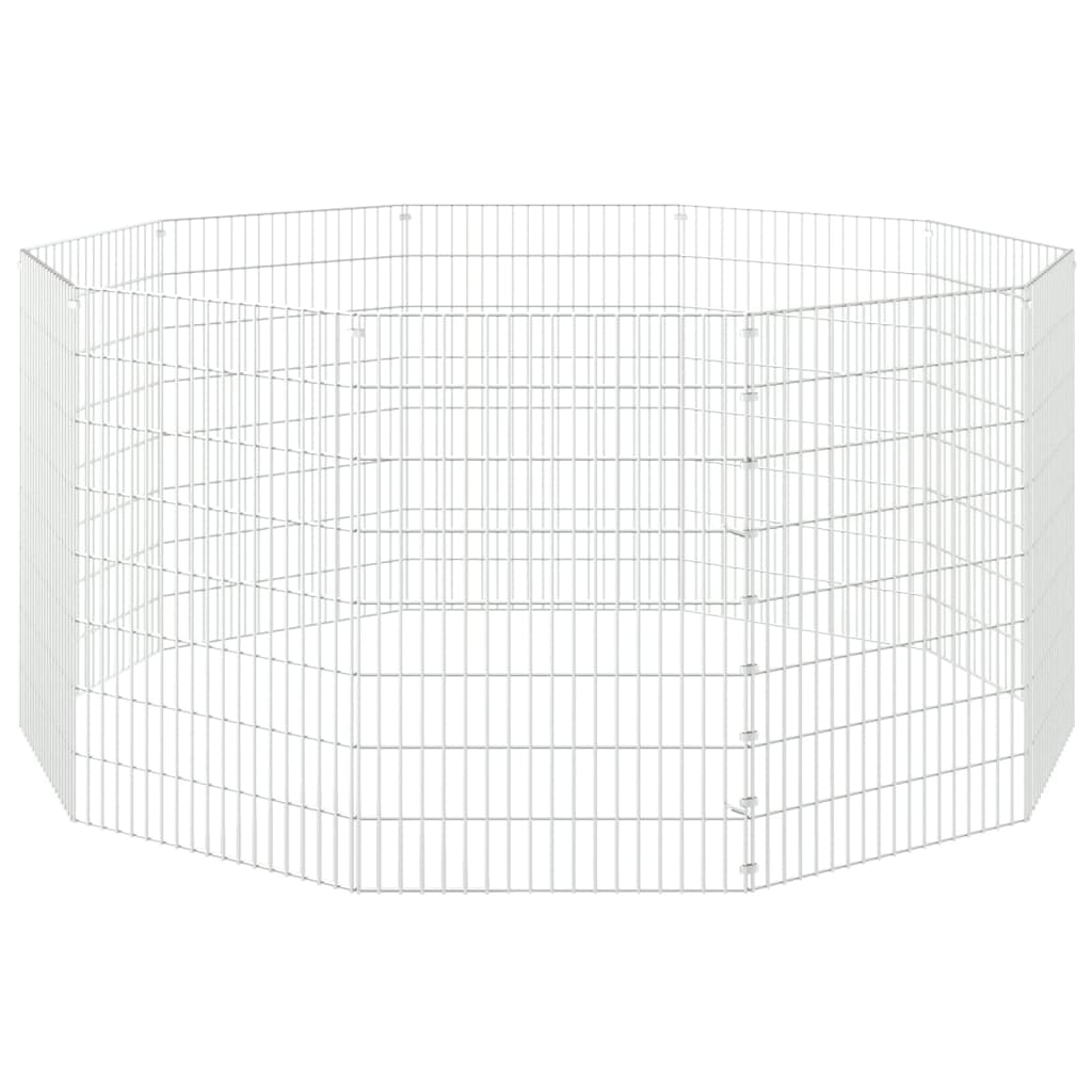 vidaXL Recinto animales corral 10 paneles hierro galvanizado 54x80 cm