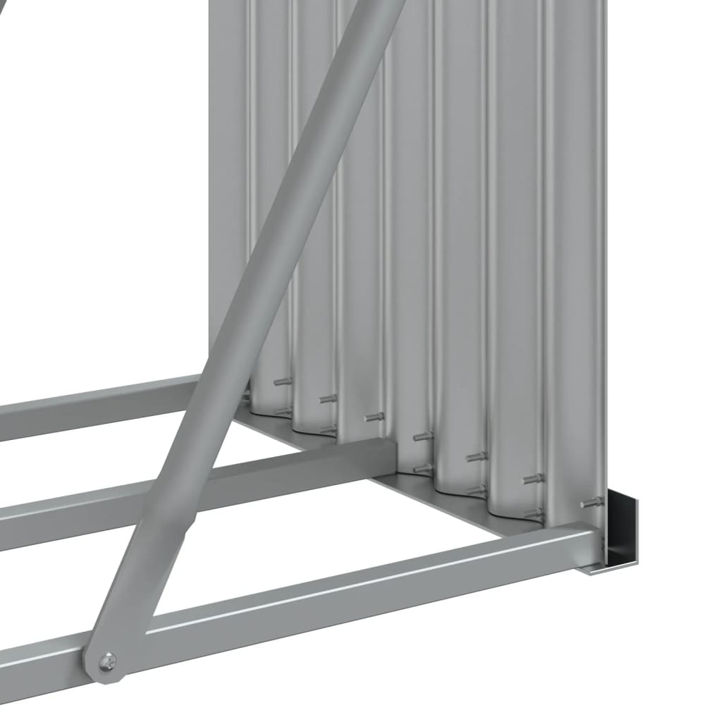 vidaXL Leñero de acero galvanizado gris claro 300x45x100 cm