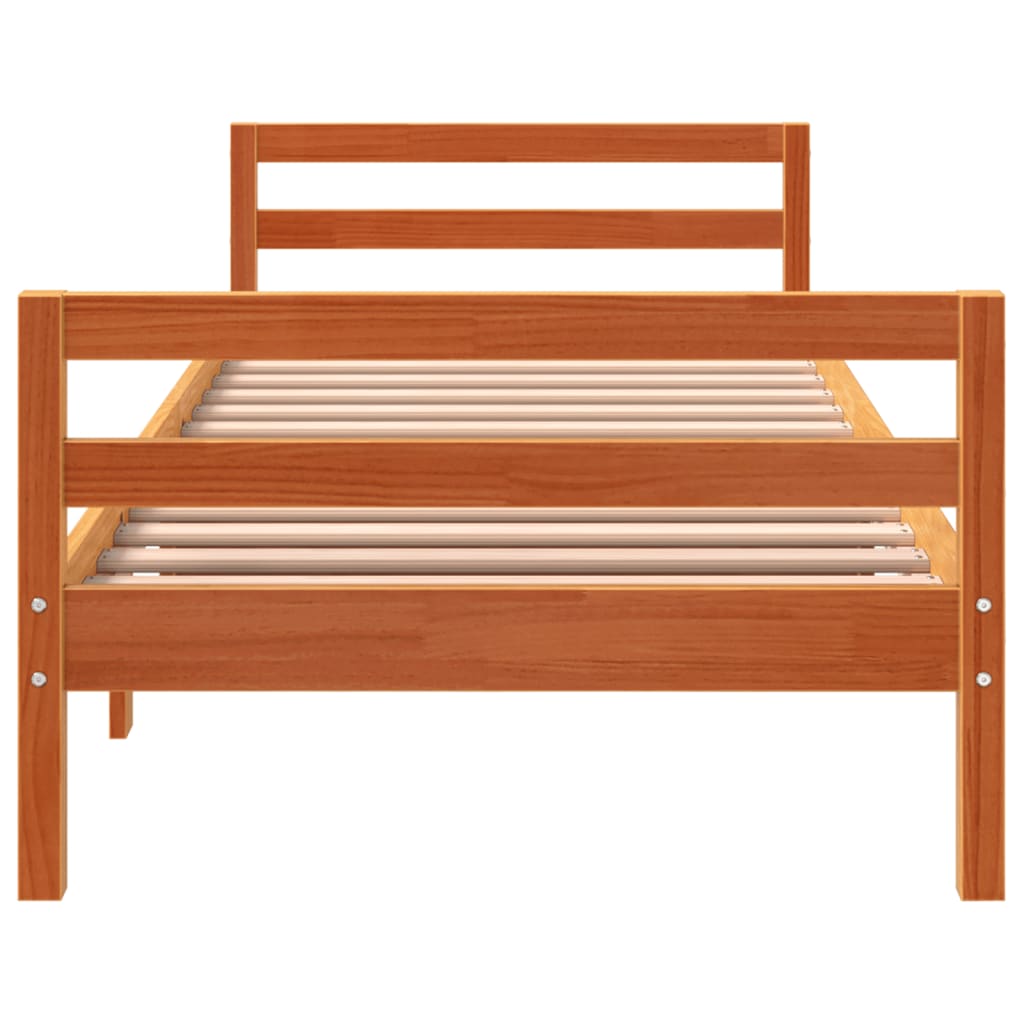 vidaXL Estructura de cama sin colchón madera de pino marrón 90x200 cm