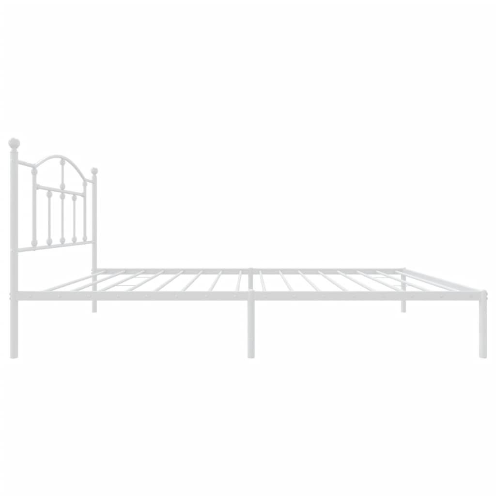 vidaXL Estructura de cama de metal con cabecero blanco 100x200 cm