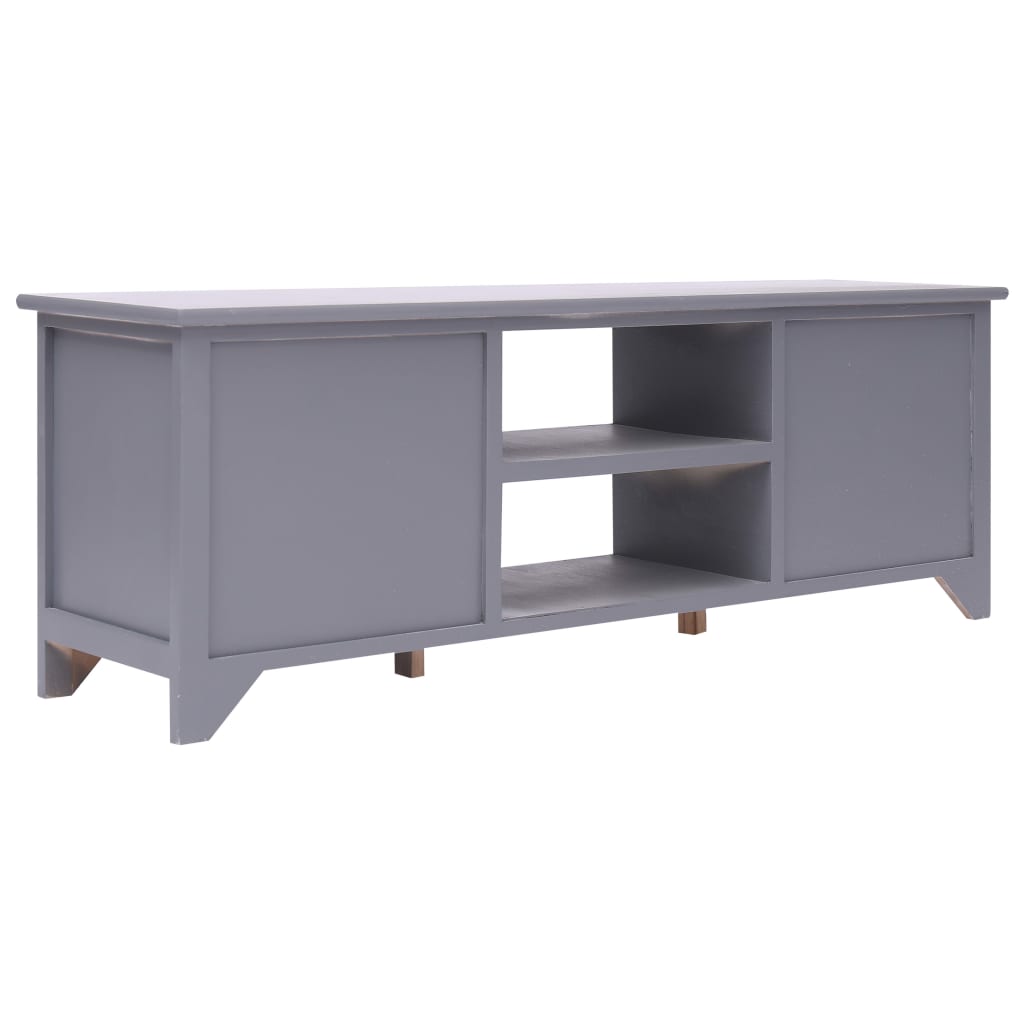 vidaXL Mueble para TV madera de paulownia gris 115x30x40 cm