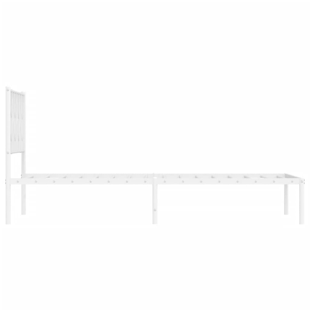 vidaXL Estructura cama sin colchón con cabecero metal blanco 100x200cm