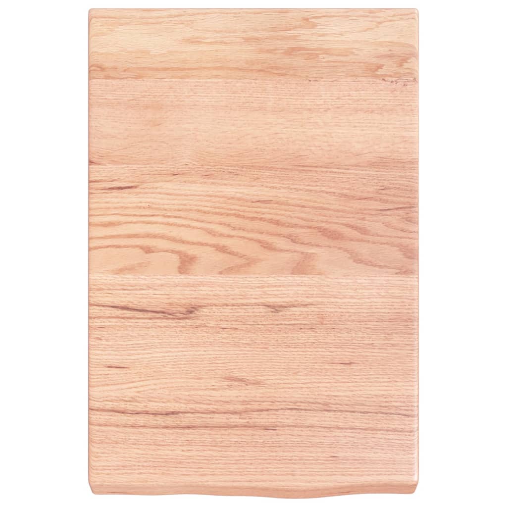 vidaXL Encimera baño madera maciza tratada marrón claro 40x60x(2-6) cm