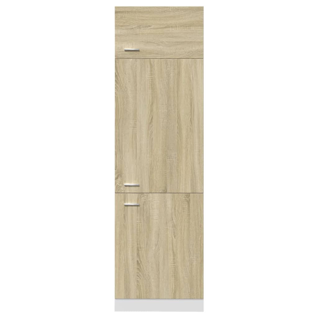 vidaXL Mueble frigorífico madera ingeniería roble Sonoma 60x57x207 cm