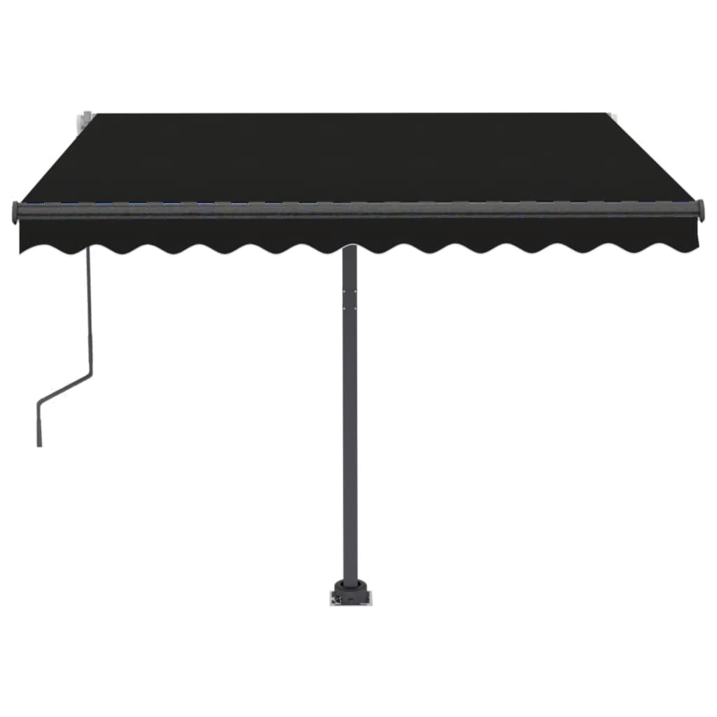 vidaXL Toldo de pie retráctil manual gris antracita 300x250 cm