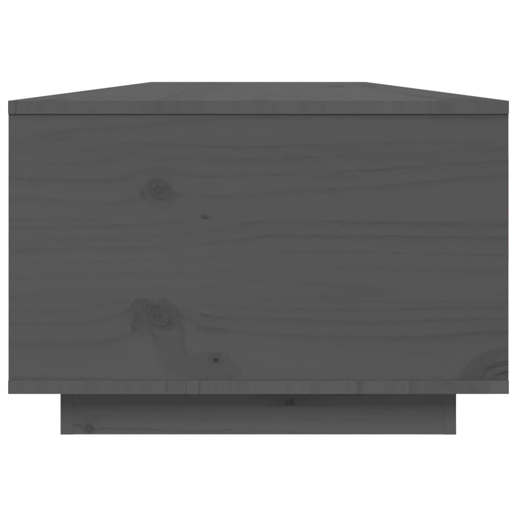 vidaXL Mesa de centro de madera maciza de pino gris 80x50x35,5 cm