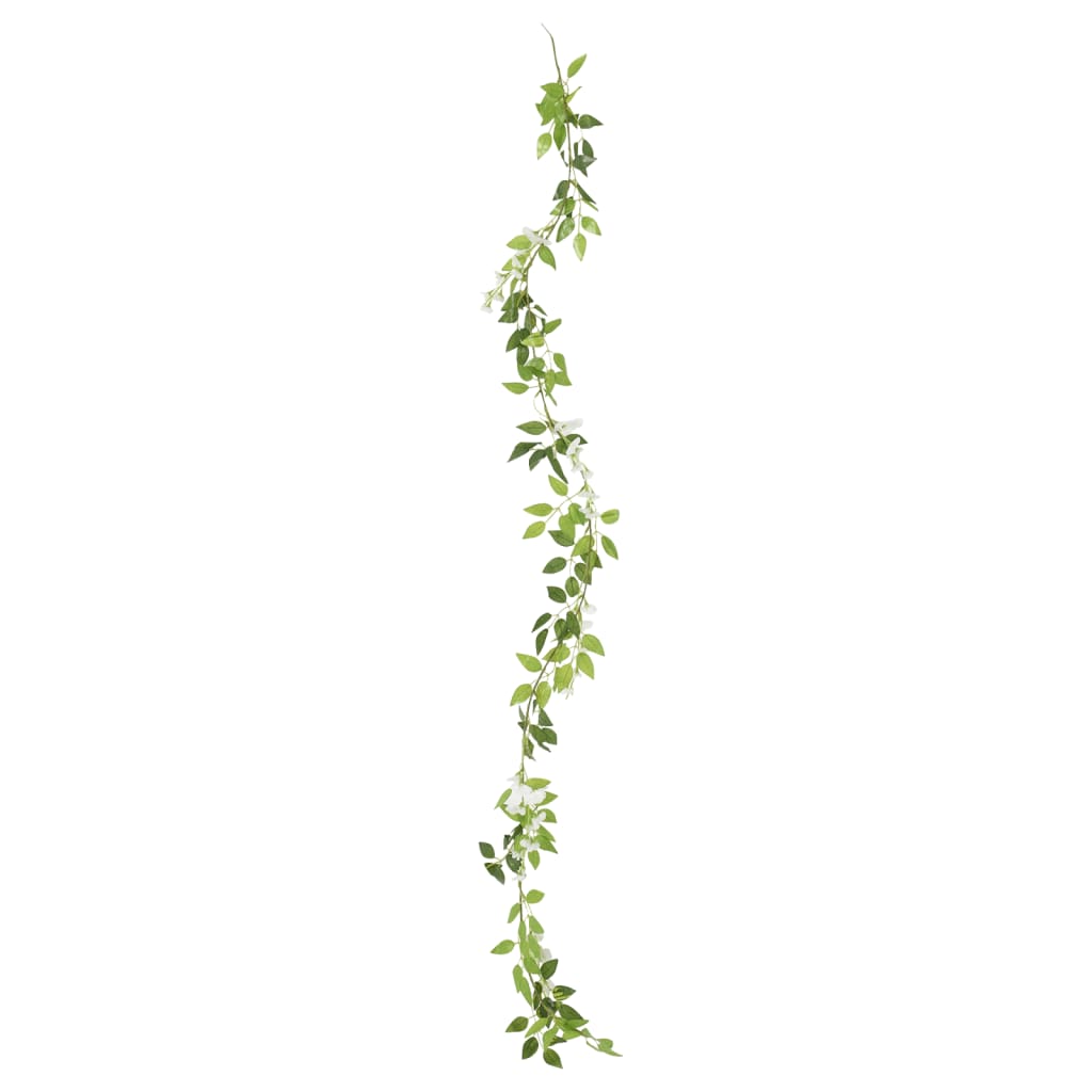 vidaXL Guirnaldas de flores de Navidad 6 uds blanco 200 cm