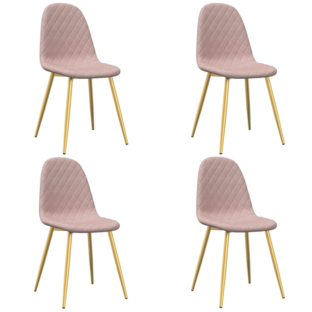 vidaXL Sillas de comedor 4 unidades terciopelo rosa