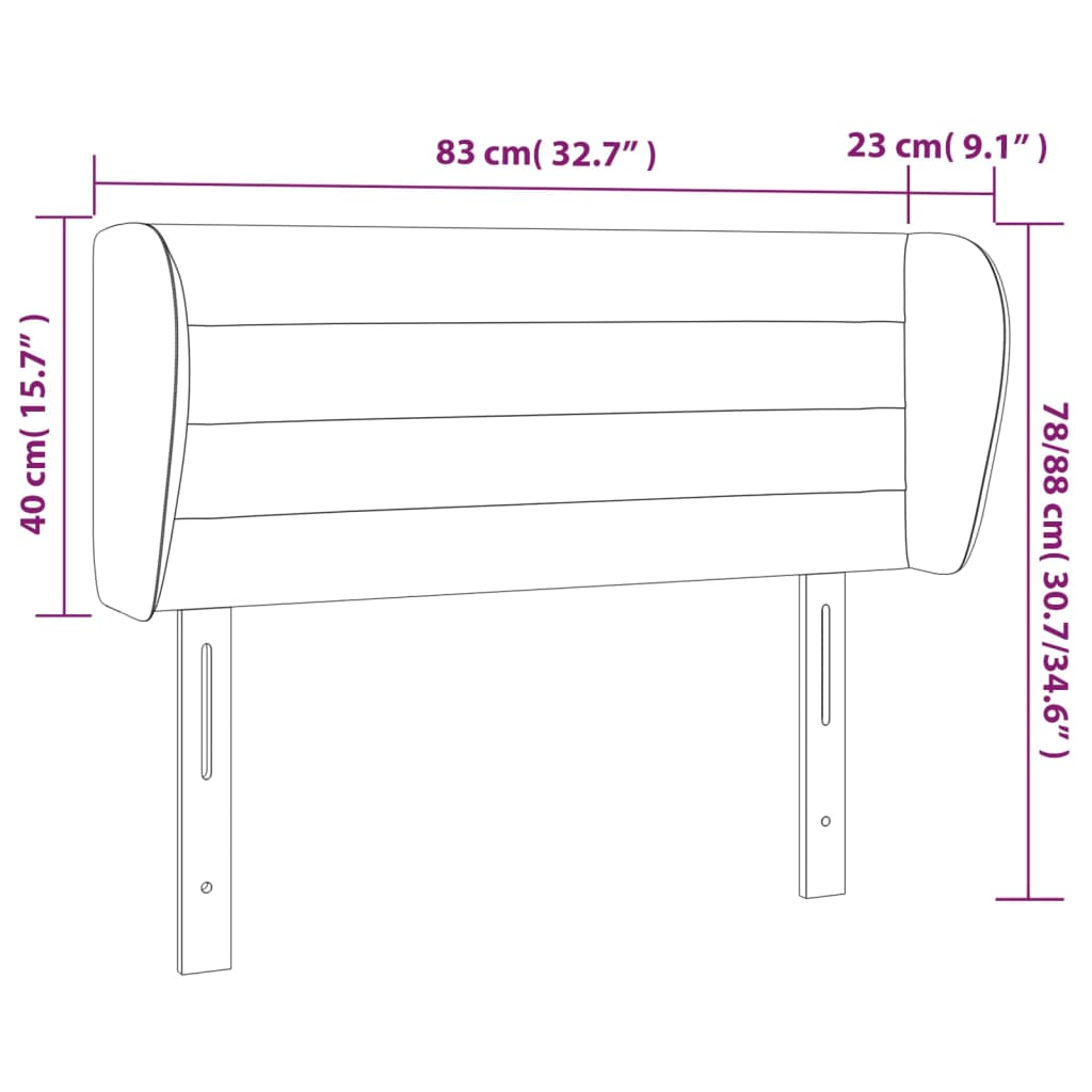 vidaXL Cabecero de tela gris oscuro 83x23x78/88 cm